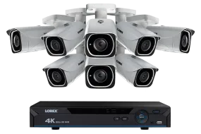 IP Camera System with 8 Ultra HD 4K Security Cameras & Lorex Cloud Connectivity