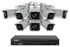 IP Camera System with 8 Ultra HD 4K Security Cameras & Lorex Cloud Connectivity