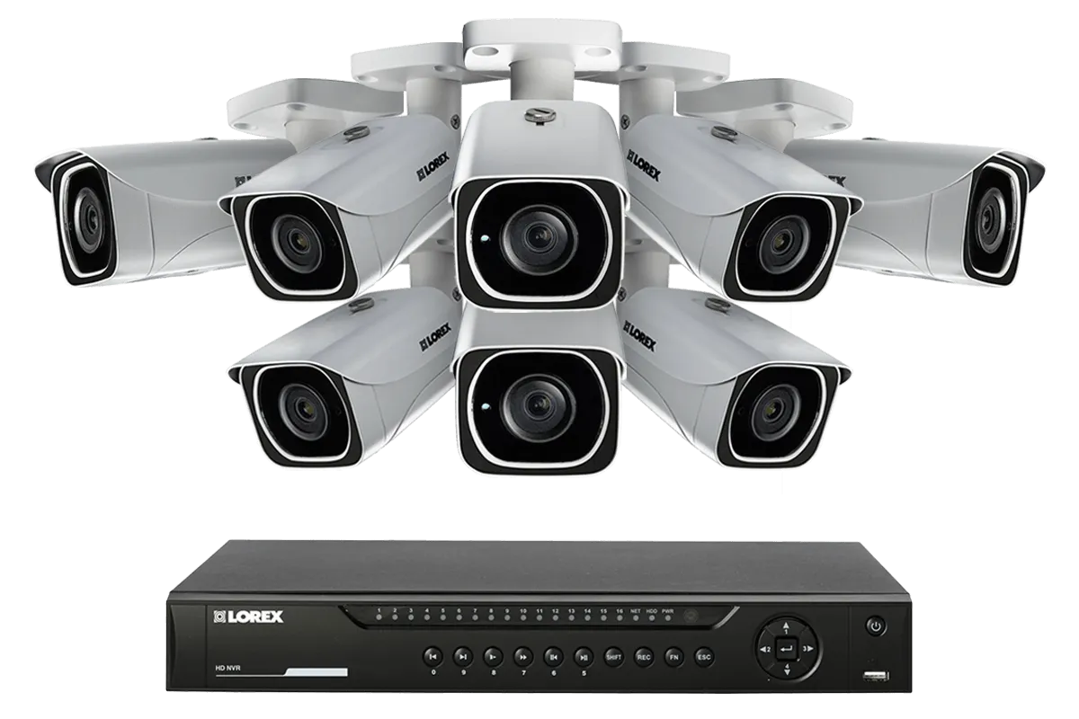 IP Camera System with 8 Ultra HD 4K Security Cameras & Lorex Cloud Connectivity