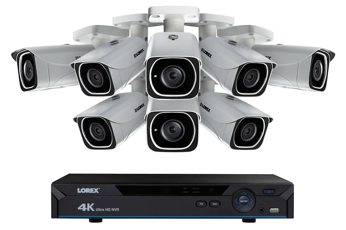 IP Camera System with 8 Ultra HD 4K Security Cameras & Lorex Cloud Connectivity