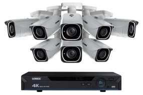 IP Camera System with 8 Ultra HD 4K Security Cameras & Lorex Cloud Connectivity