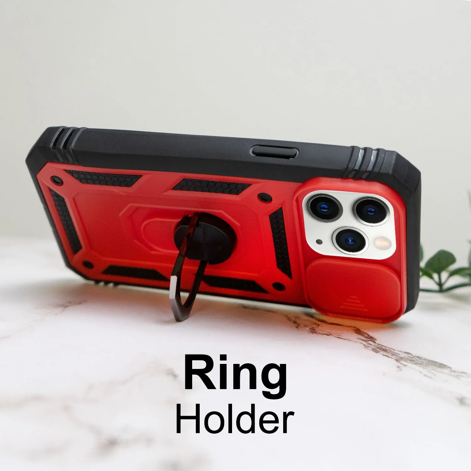 iPhone 11 Pro Case - Heavy-Duty, Ring Holder, Camera Cover