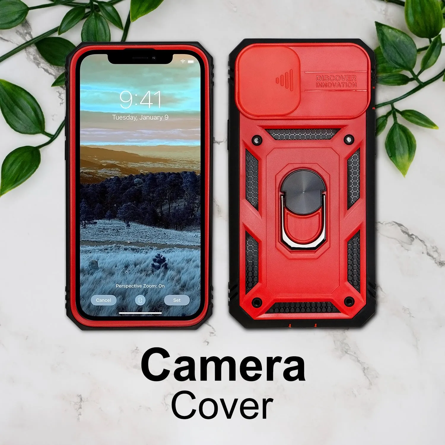 iPhone 11 Pro Max Case - Heavy-Duty, Ring Holder, Camera Cover