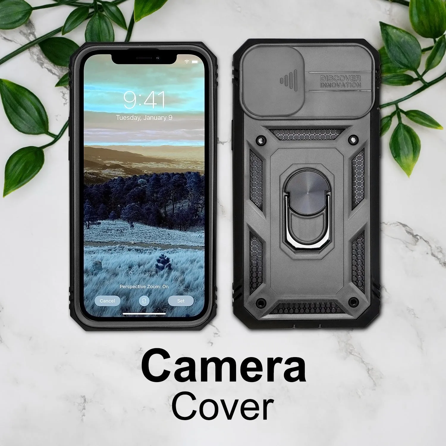 iPhone 11 Pro Max Case - Heavy-Duty, Ring Holder, Camera Cover