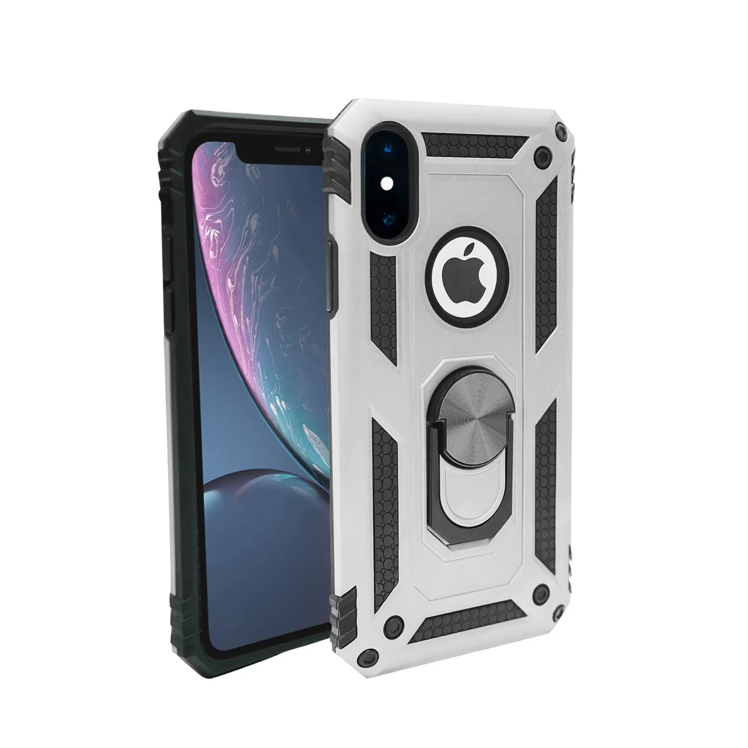 iPhone X /XS Case - Heavy-Duty, Ring Holder