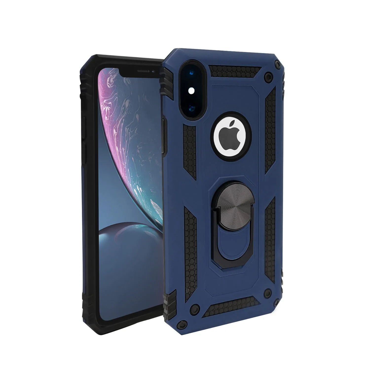 iPhone X /XS Case - Heavy-Duty, Ring Holder