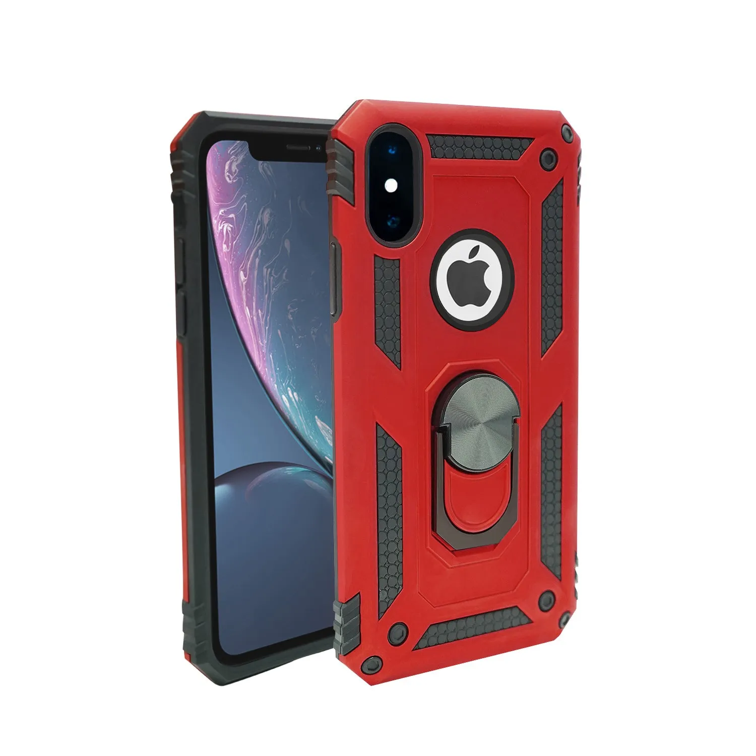 iPhone X /XS Case - Heavy-Duty, Ring Holder