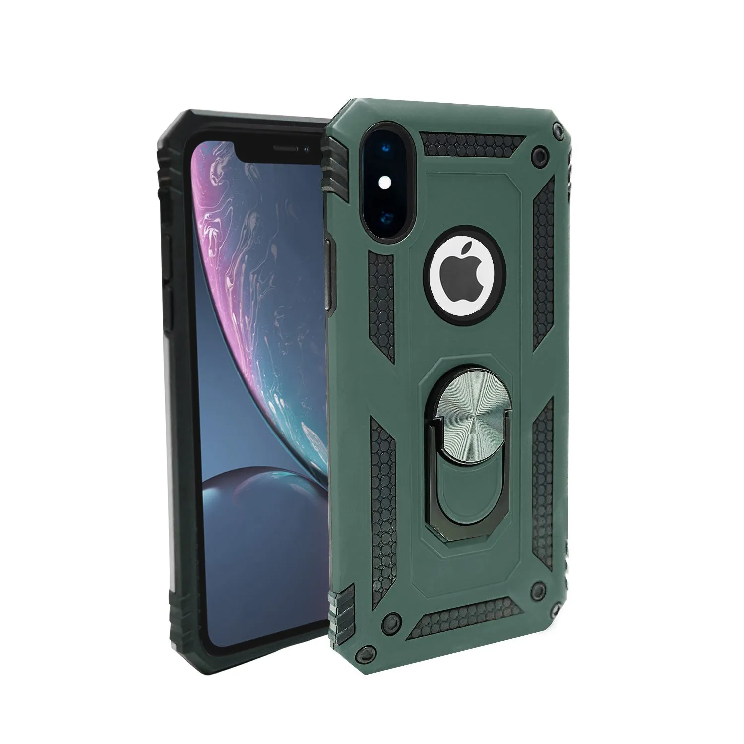 iPhone X /XS Case - Heavy-Duty, Ring Holder