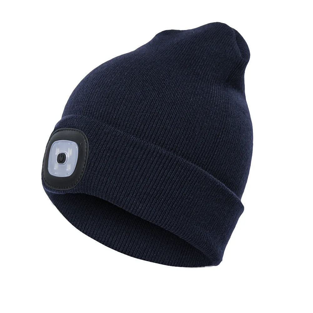 LED beanie hat warm with light