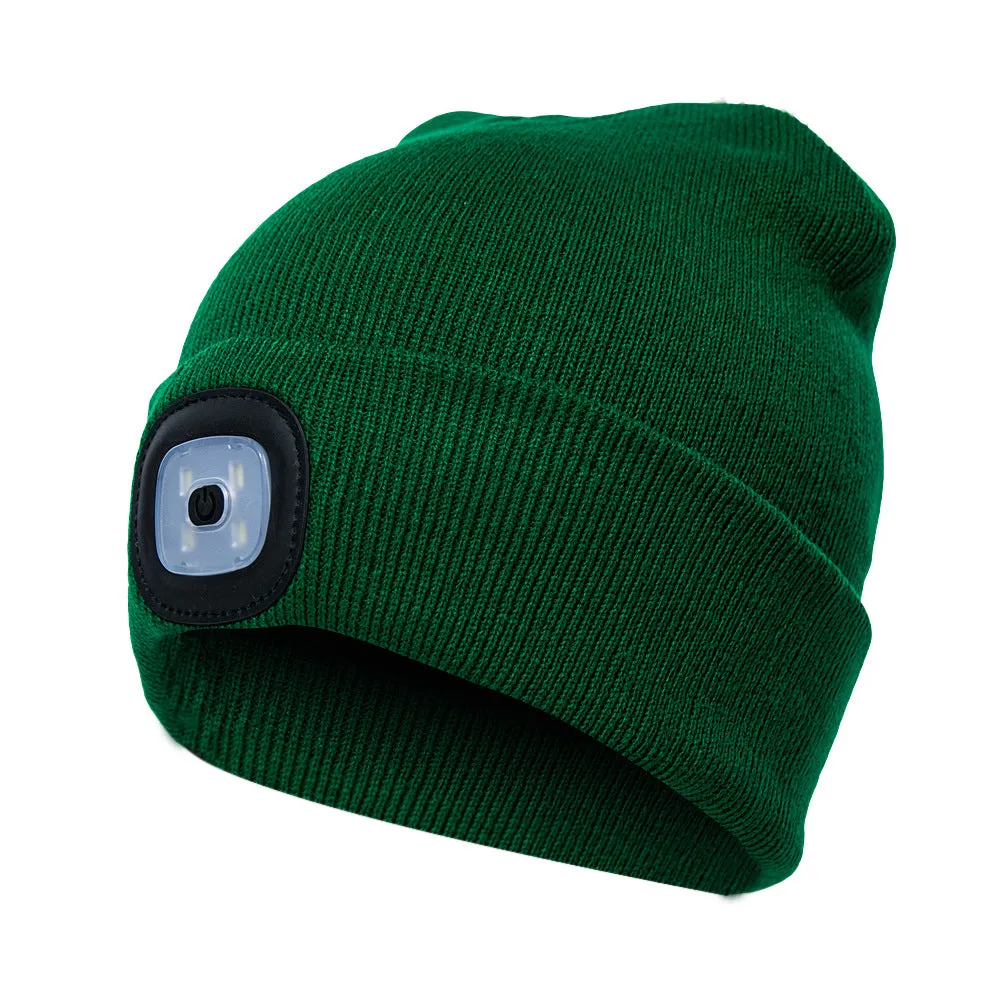 LED beanie hat warm with light