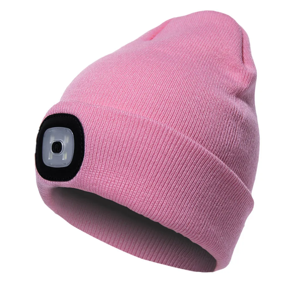 LED beanie hat warm with light