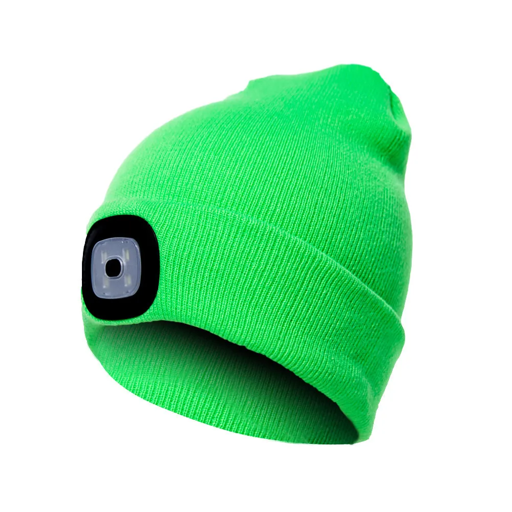 LED beanie hat warm with light