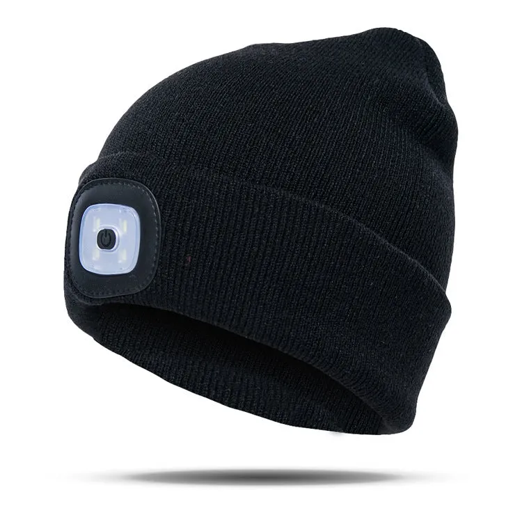 LED beanie hat warm with light