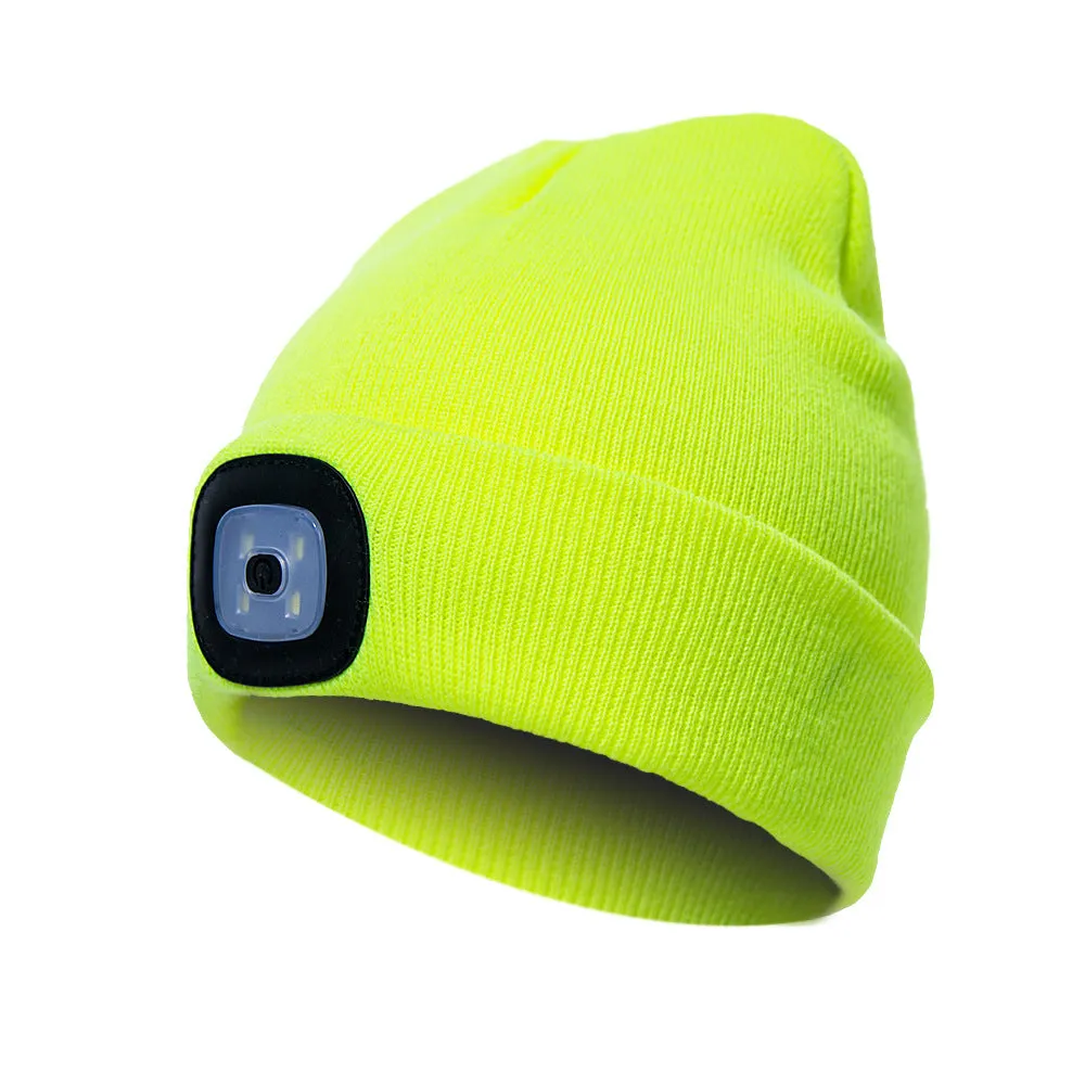 LED beanie hat warm with light