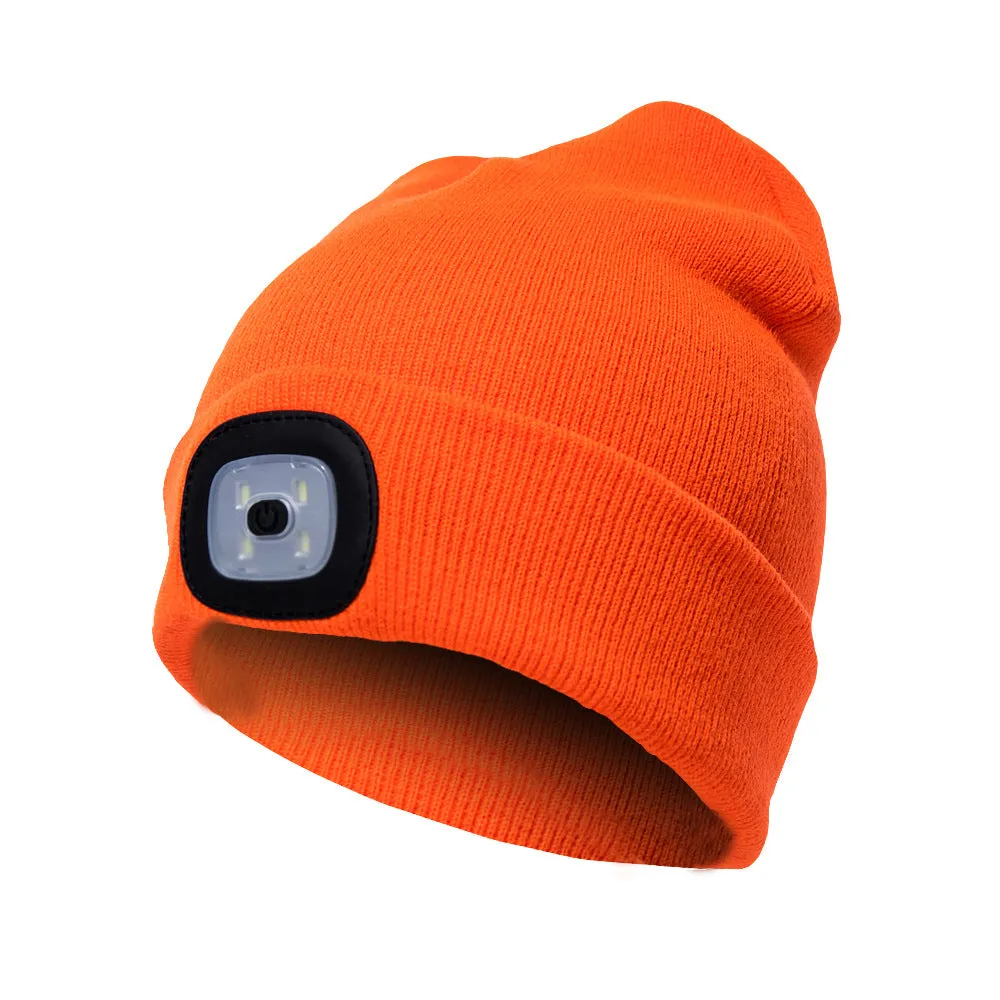 LED beanie hat warm with light