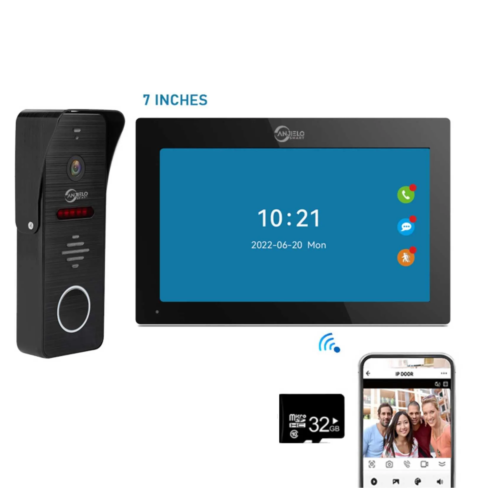 New Tuya 7/10 Inch Video Wifi Intercom Tuya Smart Home Wired video doorbell System 1080P 148°Doorbell Camera Full Touch Monitor