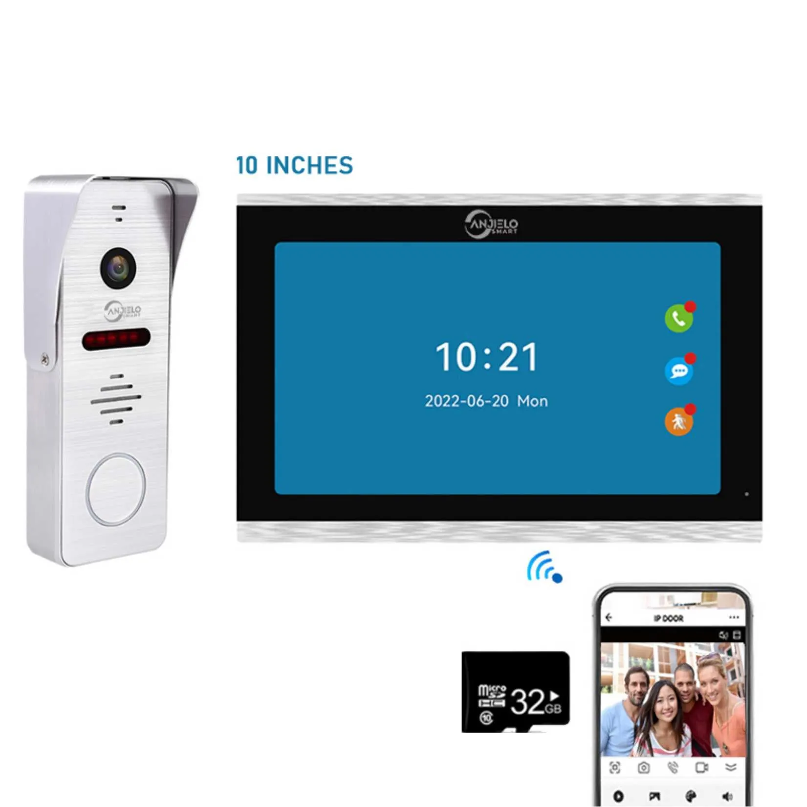 New Tuya 7/10 Inch Video Wifi Intercom Tuya Smart Home Wired video doorbell System 1080P 148°Doorbell Camera Full Touch Monitor