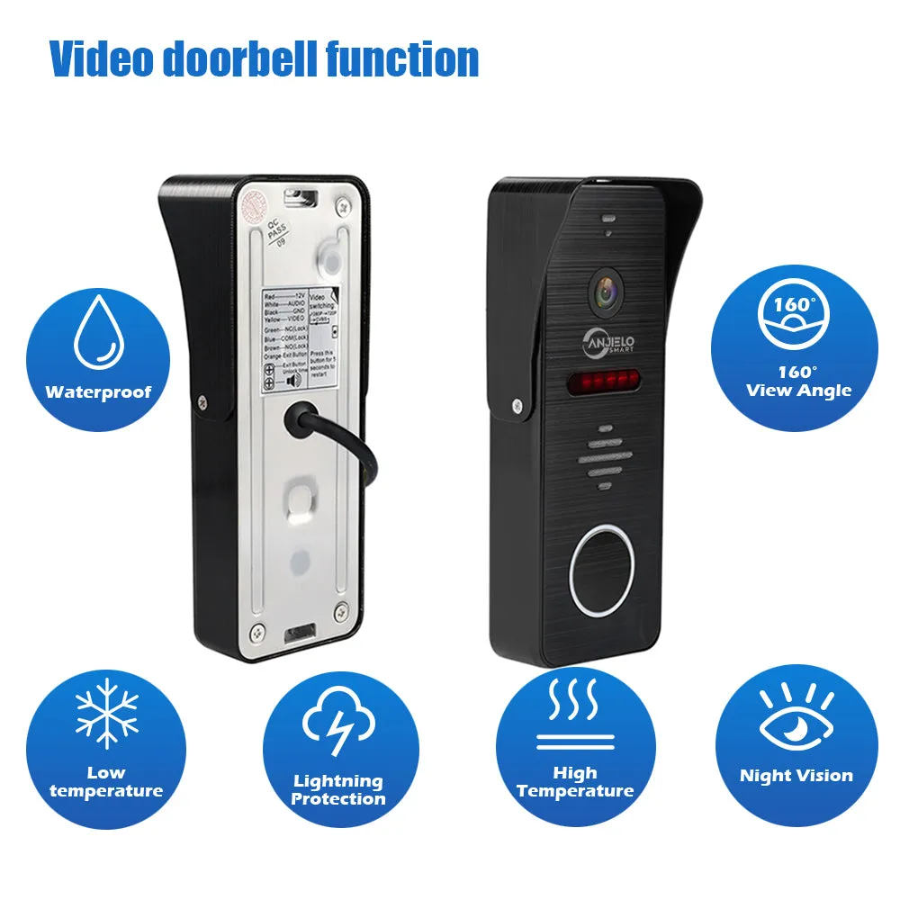 New Tuya 7/10 Inch Video Wifi Intercom Tuya Smart Home Wired video doorbell System 1080P 148°Doorbell Camera Full Touch Monitor