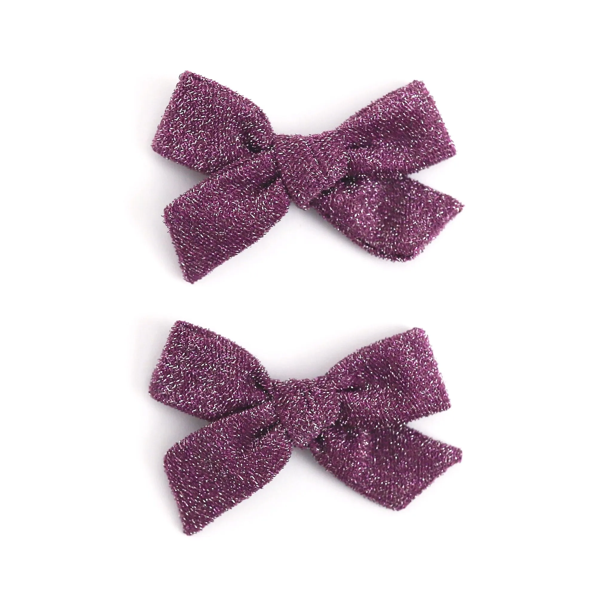 Pigtail Bows - Sparkly Purple