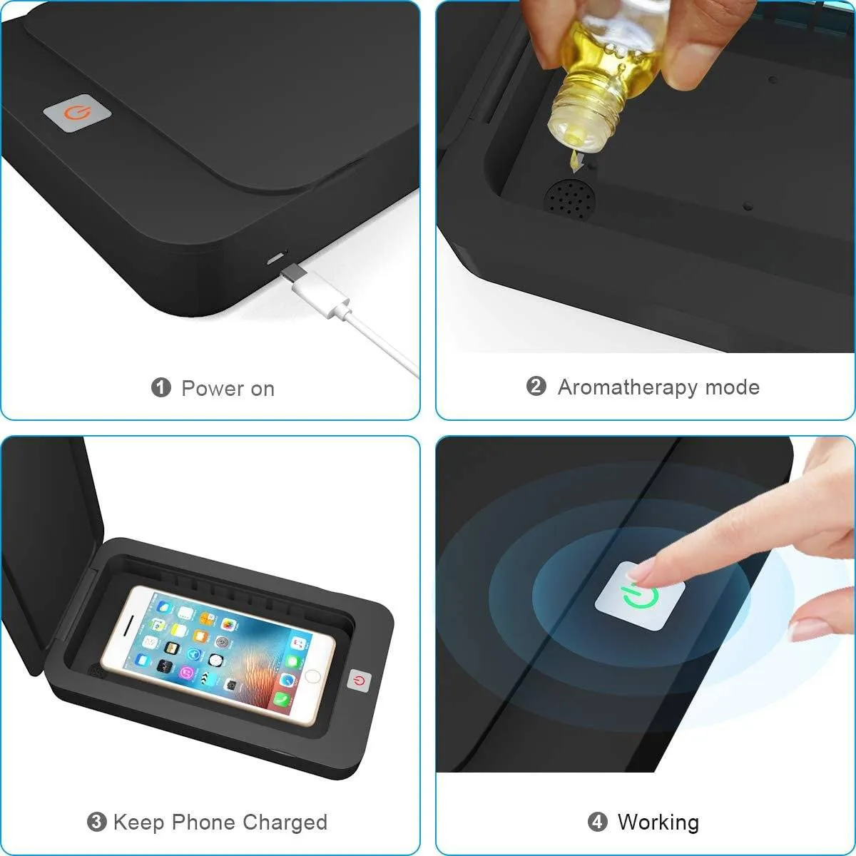 Portable Smart Mobile Phone Cleaner Device with Aromatherapy Function