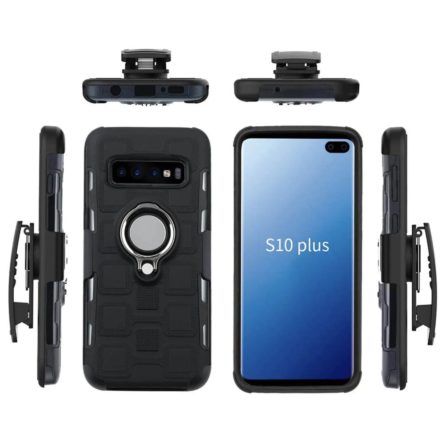 Samsung Galaxy S10  Case - Heavy-Duty, Ring Holder, Holster Clip