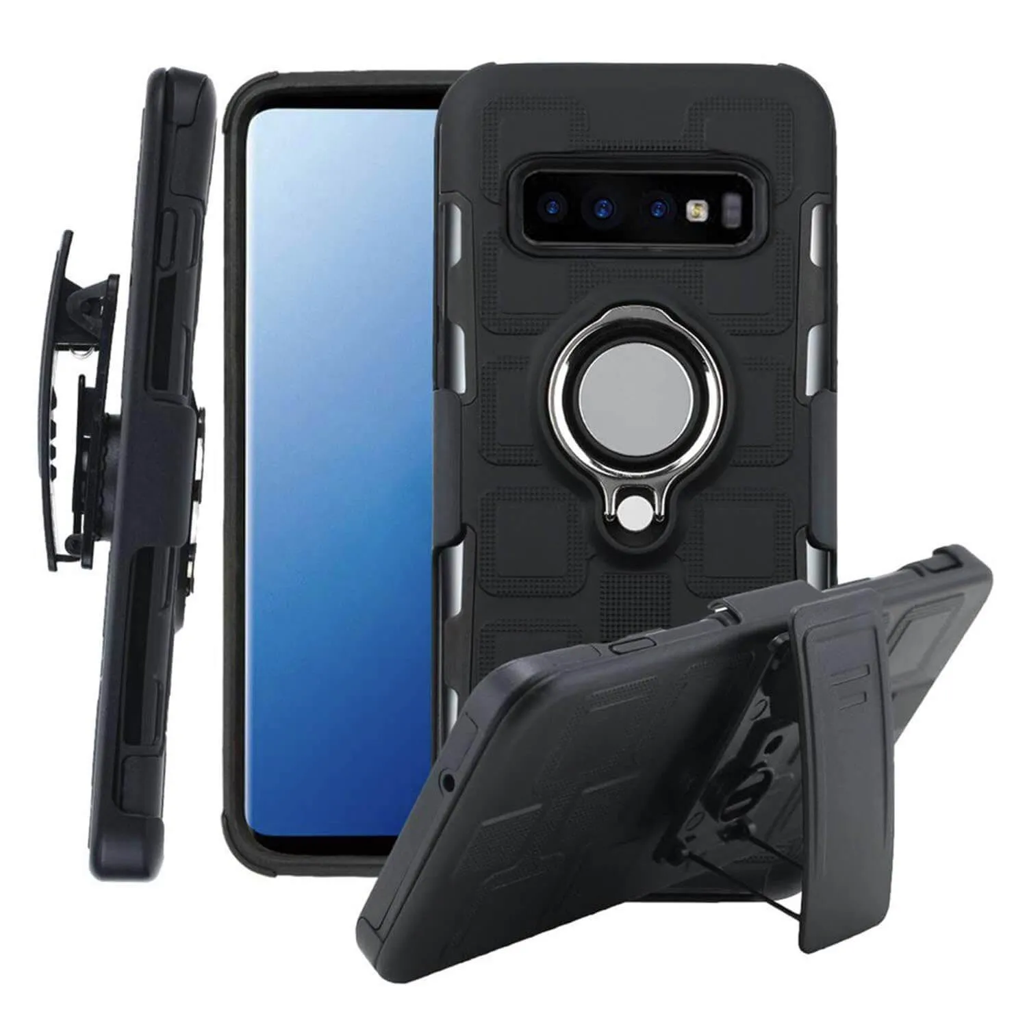 Samsung Galaxy S10  Case - Heavy-Duty, Ring Holder, Holster Clip