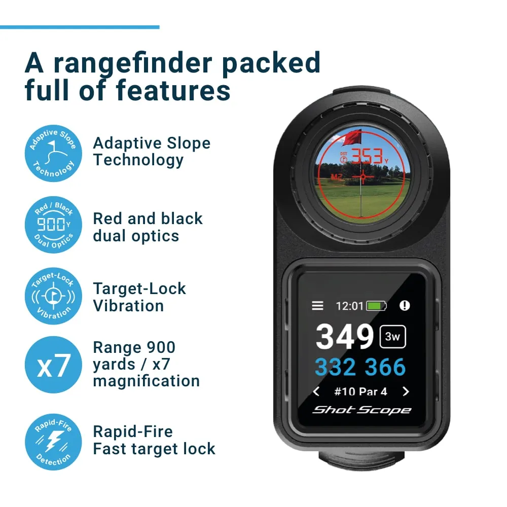 Shot Scope PRO LX  (2nd Gen) Laser Rangefinder with GPS Distances and Performance Tracking