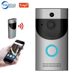 Smart HomeTuya Video Doorbell Wireless IP65 Waterproof 720P HD with Real-time Video, Two-Way Audio and PIR Motion Detection