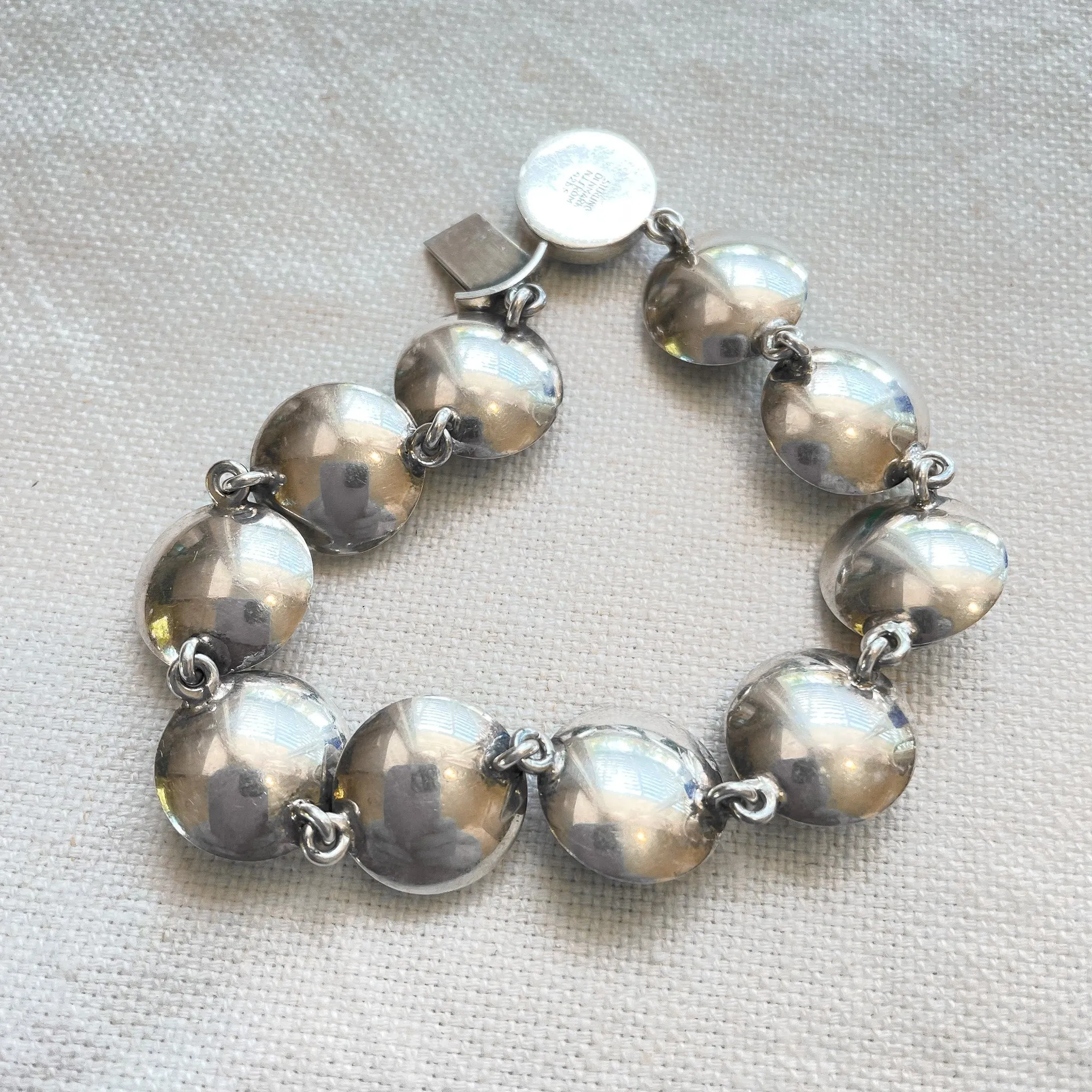 SOLD Vintage Niels Erik From, Mid-Century Sterling Chalcedony Danish Modernist Bracelet