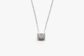 Sterling Silver Lafonn Baguette Halo Necklace