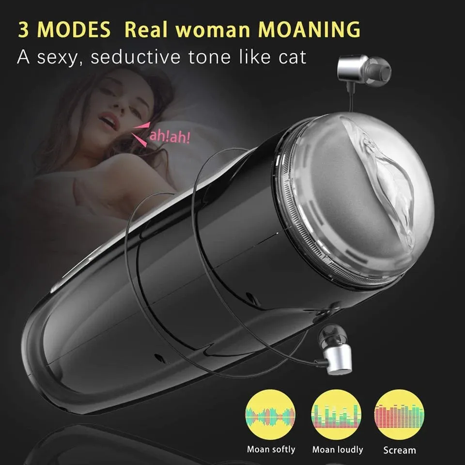 Stroking Pleasure Automatic Thrusting and Rotating Rechargeable Male Masturbator with Suction Cup Mount Base for a Hands Free Experience