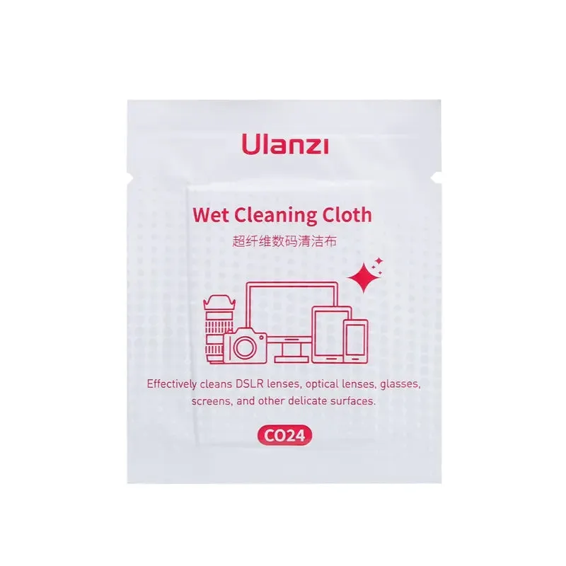 Ulanzi CO25 50 pcs High-Density Fiber Lens Wet Cleaning Cloth 10x10cm for Camera, Glasses, Phone, and Screens | C059GBB1