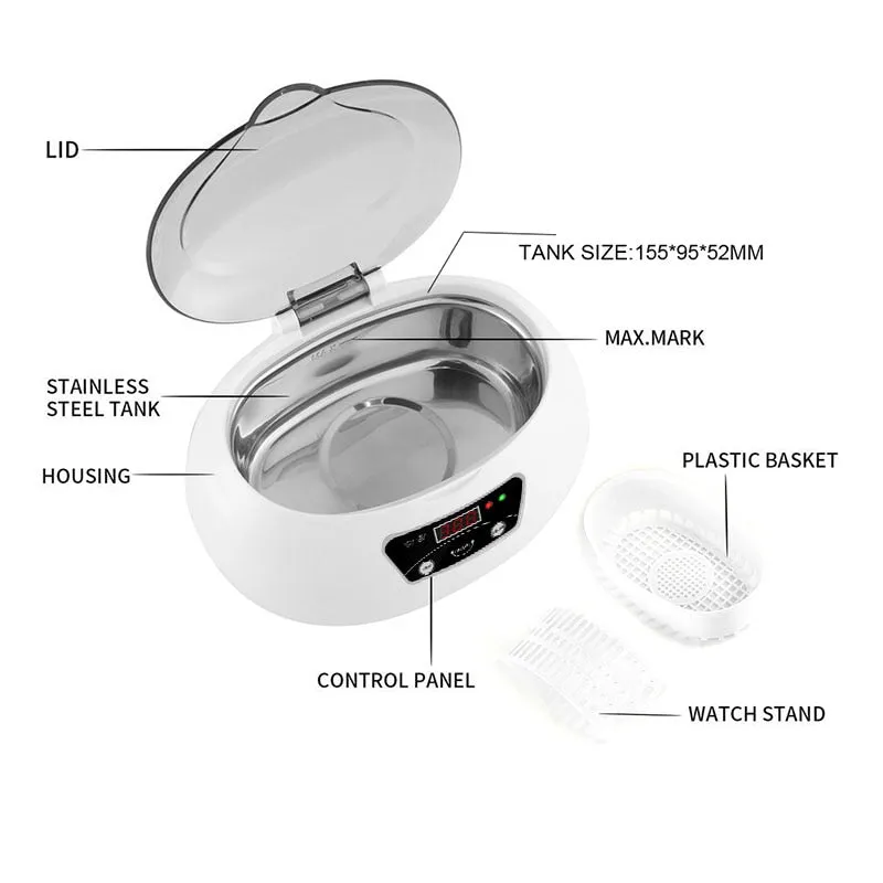 Ultrasonic Cleaner for Jewelry Parts Glasses