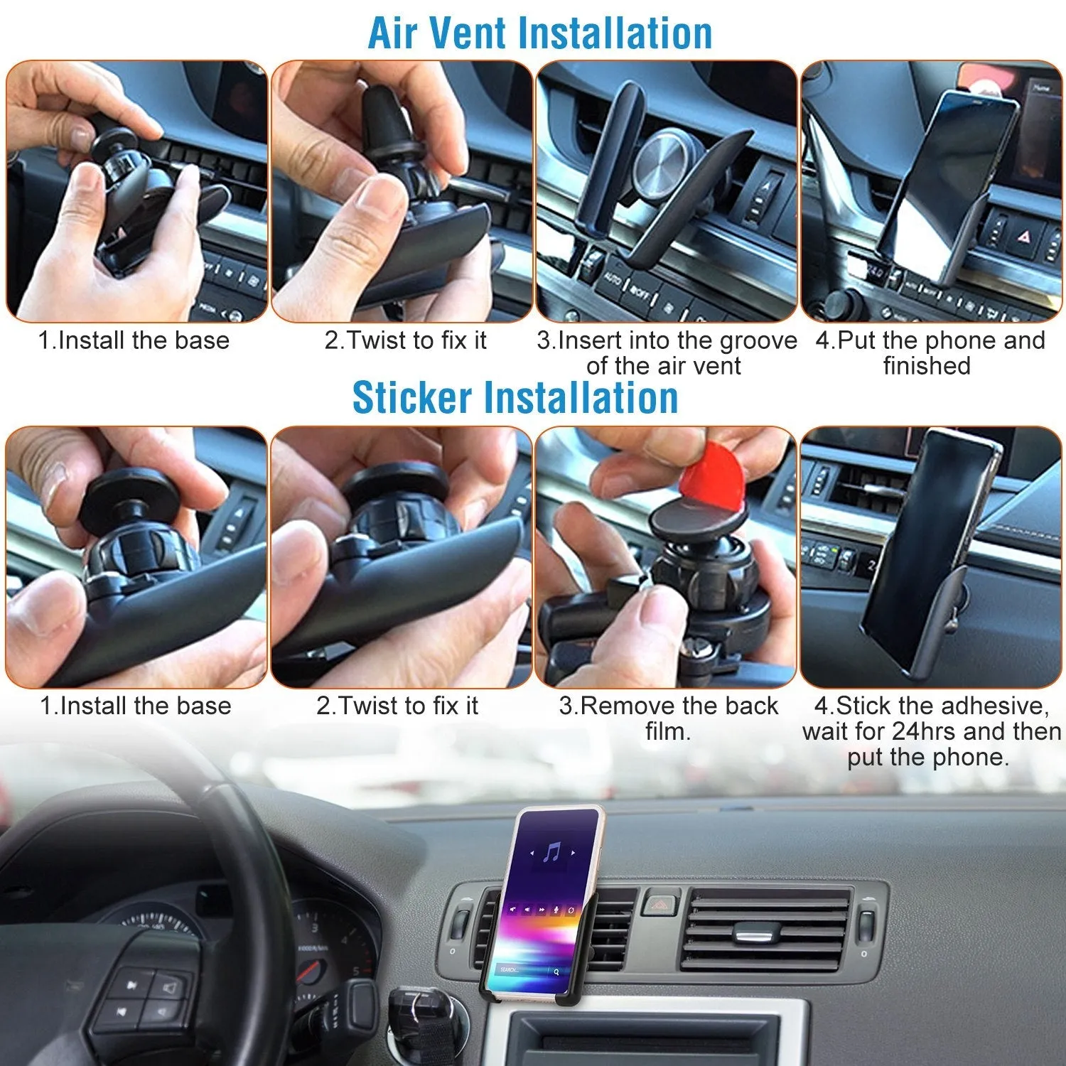 Universal Car Air Vent Phone Mount