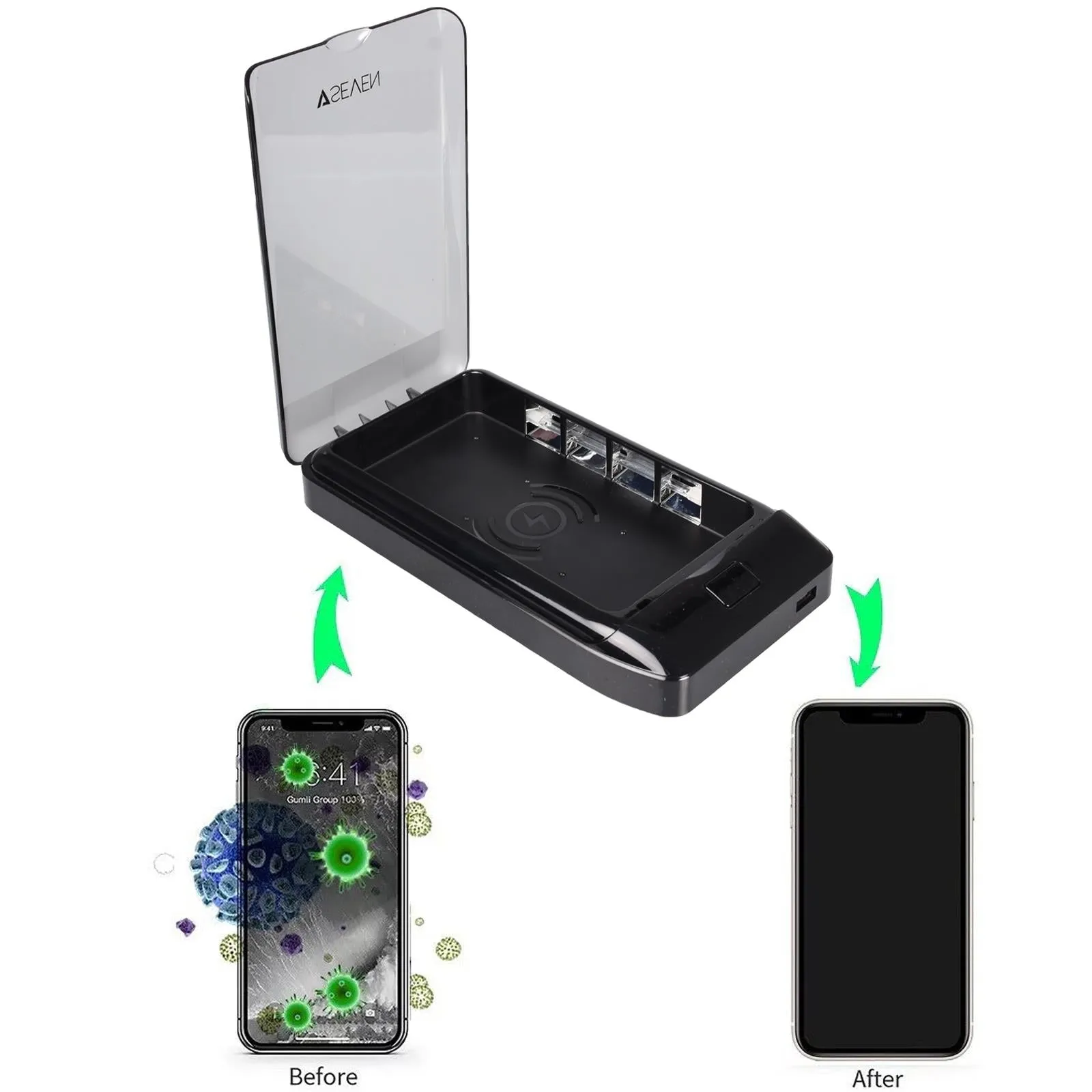 Wireless Charger with UV Sanitizer Box - 10/20/30 Pack