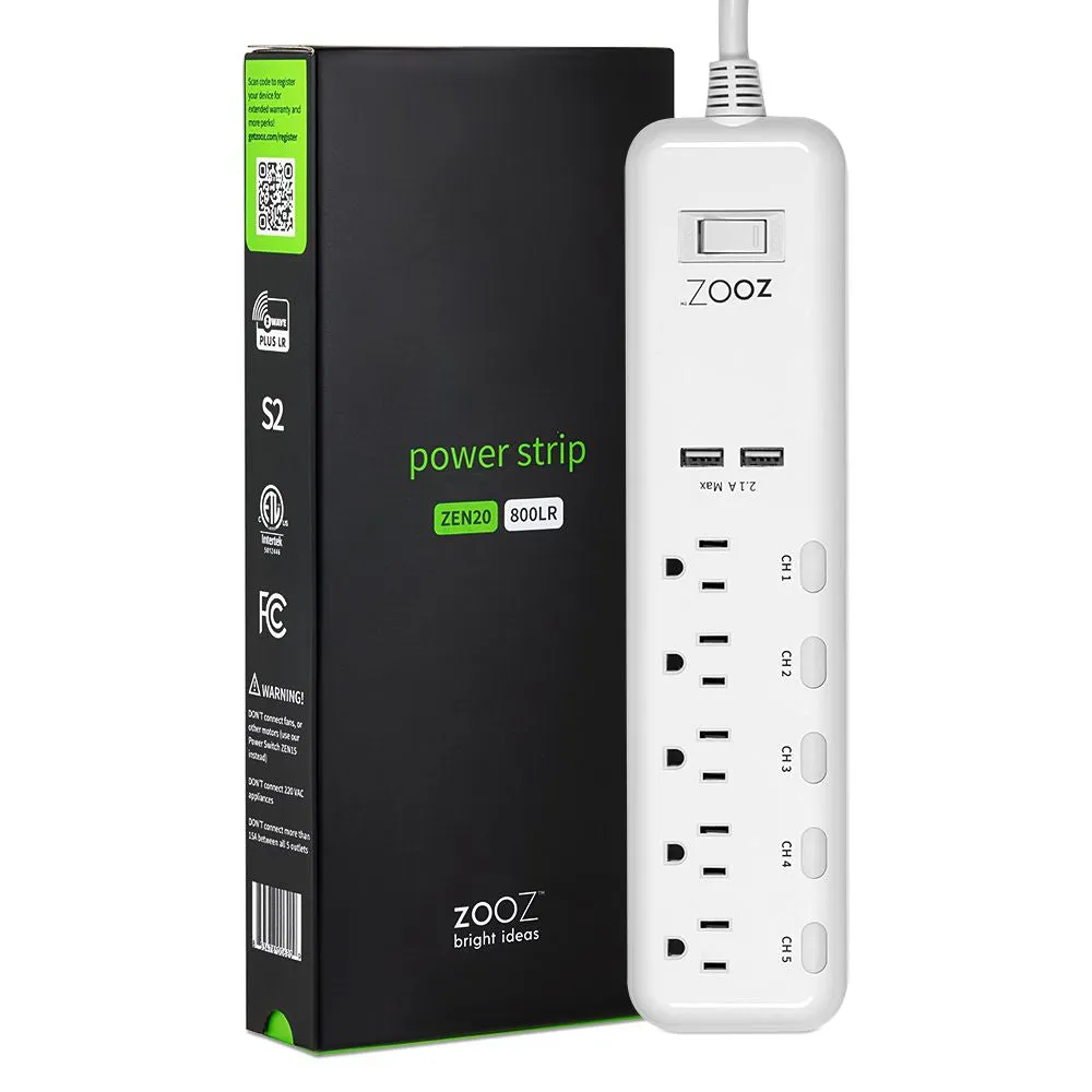 Zooz 800 Series Z-Wave Long Range Power Strip ZEN20 800LR